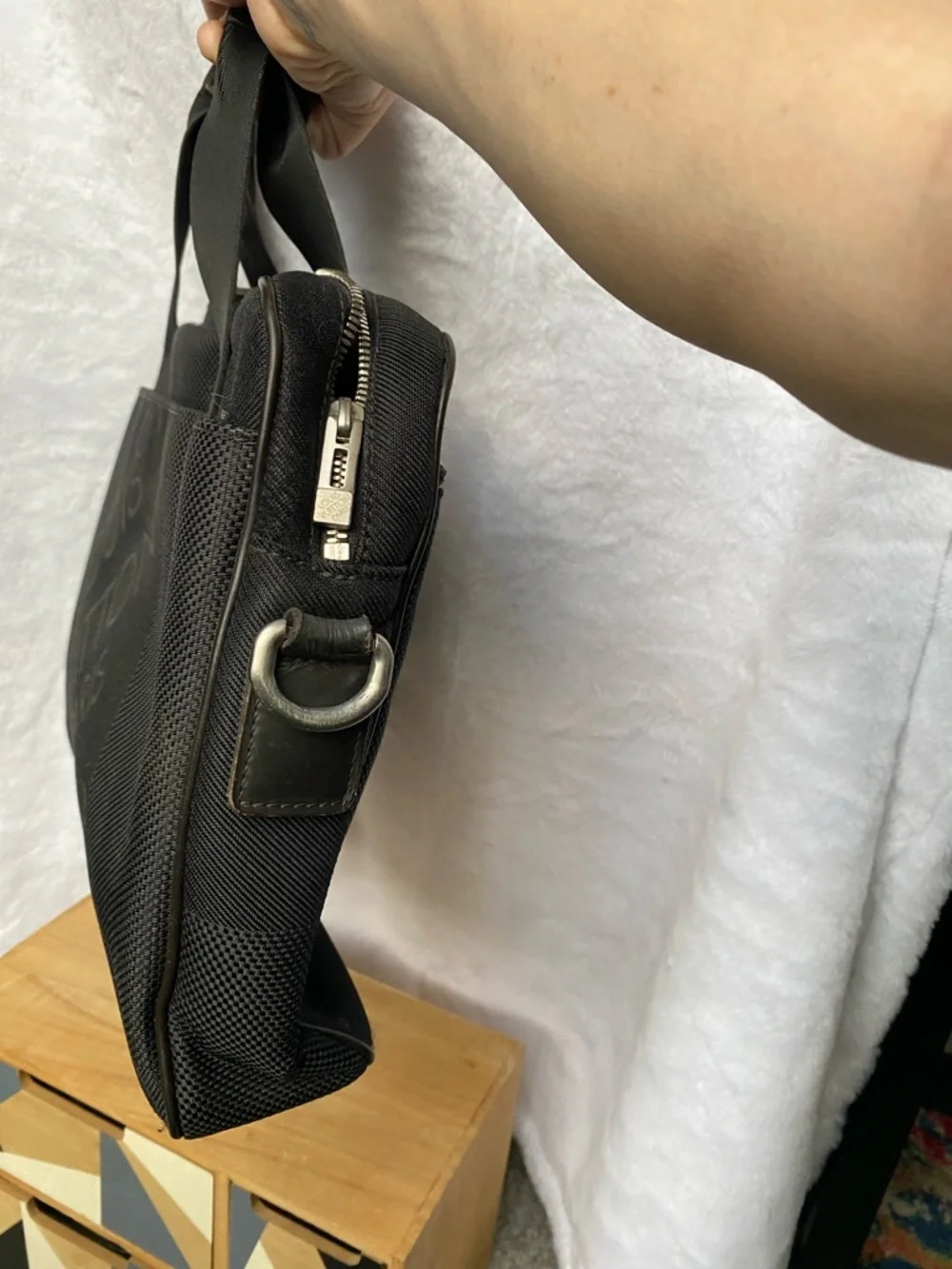 Louis Vuitton Black Canvas Briefcase with Top Handles